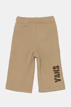 Vans pantaloni copii Happy Days Sweatpant culoarea bej, cu imprimeu, VN000K0C4MG1 imagine