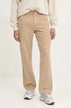 Vans pantaloni de catifea cord culoarea bej, drept, VN000HAP4MG1 imagine