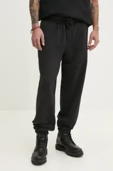 Vans pantaloni de trening barbati, culoarea negru, cu imprimeu, VN000P5FBLK1 imagine