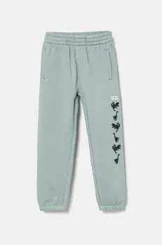 Vans pantaloni de trening pentru copii KD Dino Pant culoarea turcoaz, cu imprimeu, VN000JS2M8I1 imagine