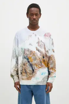 Vans pulover de bumbac Premium Classics LX Printed Knit Sweater light, VN000HMFWHT1 imagine