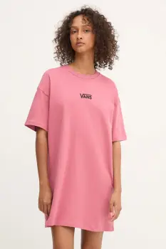 Vans rochie din bumbac culoarea roz, mini, oversize, VN0A4RU2ZRY1 imagine