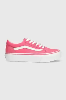 Vans tenisi copii Old Skool Platform culoarea roz imagine