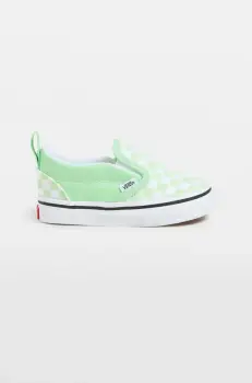 Vans tenisi copii Slip-On V culoarea verde, VN000D0TE2Y1 imagine