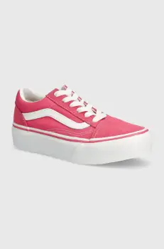 Vans tenisi copii UY Old Skool Platform culoarea roz imagine