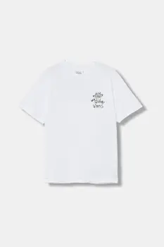 Vans tricou copii BY BOARD GANG SS culoarea alb, cu imprimeu, VN000RDSWHT1 imagine