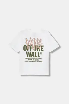Vans tricou copii Metal Wall SS culoarea alb, cu imprimeu, VN000R03WHT1 imagine