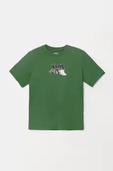 Vans tricou de bumbac pentru copii Copout culoarea verde, cu imprimeu, VN000MK1BR11 imagine