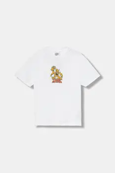 Vans tricou de bumbac pentru copii Goblin Step SS culoarea alb, cu imprimeu, VN000PY4WHT1 imagine