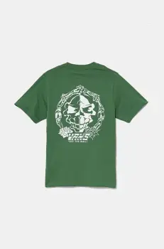 Vans tricou de bumbac pentru copii Mister Sinister culoarea verde, cu imprimeu, VN000MK8BR11 imagine