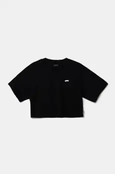 Vans tricou de bumbac pentru copii SALTON RELAX CROP culoarea negru, VN000P5RBLK1 imagine