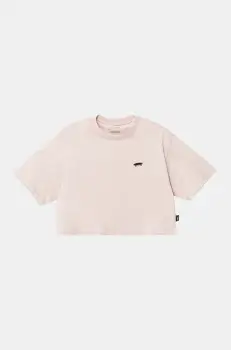 Vans tricou de bumbac pentru copii SALTON RELAX CROP culoarea roz, VN000P5RO3N1 imagine
