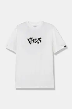 Vans tricou de bumbac pentru copii SHATTERED culoarea bej, cu imprimeu, VN000JW9WHT1 imagine