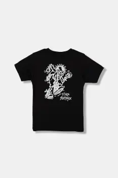 Vans tricou de bumbac pentru copii Stomper SS culoarea negru, cu imprimeu, VN000Q02BLK1 imagine