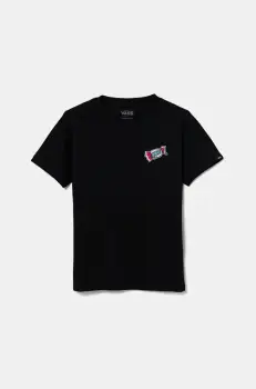 Vans tricou de bumbac pentru copii Stuck On culoarea negru, cu imprimeu, VN000MMKBLK1 imagine