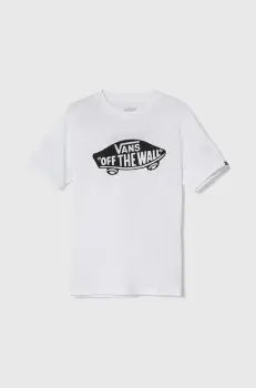Vans tricou de bumbac pentru copii STYLE 76 culoarea alb, cu imprimeu, VN000IVEWHT1 imagine