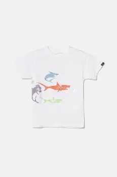 Vans tricou de bumbac pentru copii The Pack culoarea alb, cu imprimeu, VN000MMHWHT1 imagine