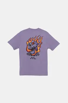Vans tricou de bumbac pentru copii Vortex culoarea violet, cu imprimeu, VN000MKH6PH1 imagine