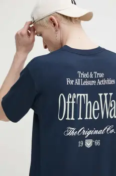 Vans tricou din bumbac barbati, culoarea albastru marin, cu imprimeu imagine