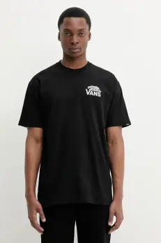 Vans tricou din bumbac barbati, culoarea negru, cu imprimeu, VN000M3YBLK1 imagine