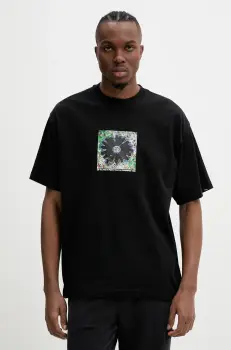 Vans tricou din bumbac barbati, culoarea negru, cu imprimeu, VN000M5TBLK1 imagine