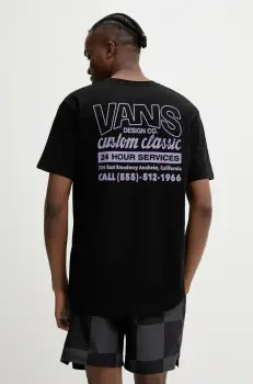Vans tricou din bumbac barbati, culoarea negru, cu imprimeu, VN000M60BLK1 imagine