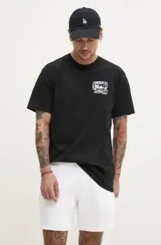 Vans tricou din bumbac barbati, culoarea negru, cu imprimeu, VN000NHPBLK1 imagine