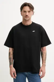 Vans tricou din bumbac barbati, culoarea negru, cu imprimeu, VN000P56BLK1 imagine