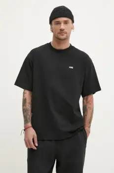 Vans tricou din bumbac barbati, culoarea negru, neted, VN000P1PBLK1 imagine