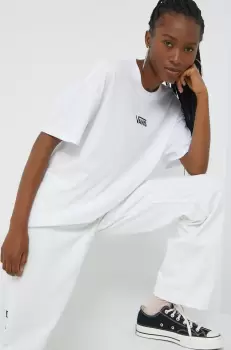 Vans tricou din bumbac culoarea alb imagine