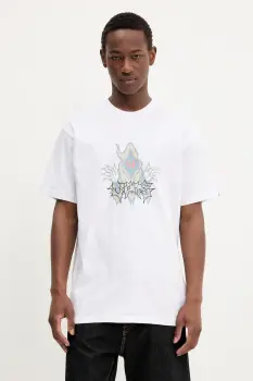 Vans tricou din bumbac culoarea alb, cu imprimeu, VN000M6DWHT1 imagine