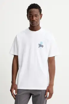 Vans tricou din bumbac culoarea alb, cu imprimeu, VN000PCHWHT1 imagine