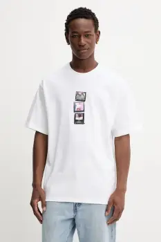 Vans tricou din bumbac culoarea alb, cu imprimeu, VN000PDTWHT1 imagine