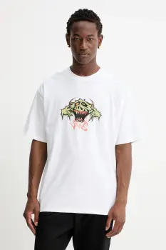 Vans tricou din bumbac culoarea alb, cu imprimeu, VN000PDYWHT1 imagine