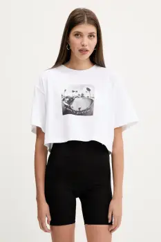 Vans tricou din bumbac culoarea alb, VN000RCHWHT1 imagine