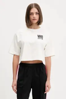 Vans tricou din bumbac culoarea bej, VN000PKAC9F1 imagine