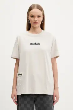 Vans tricou din bumbac culoarea bej, VN000PRKEN91 imagine