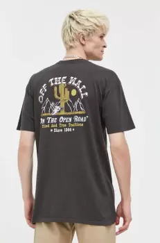 Vans tricou din bumbac culoarea gri, cu imprimeu imagine