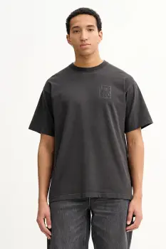 Vans tricou din bumbac culoarea gri, cu imprimeu, VN000PJSBLK1 imagine