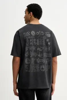 Vans tricou din bumbac culoarea gri, uni, VN000PCWBLK1 imagine