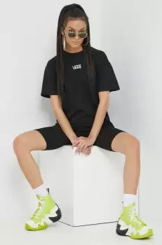 Vans tricou din bumbac culoarea negru imagine