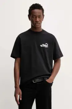 Vans tricou din bumbac culoarea negru, cu imprimeu, VN000PDABLK1 imagine