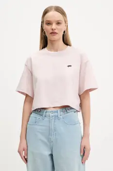 Vans tricou din bumbac culoarea roz, VN000P5QO3N1 imagine