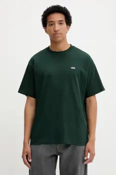 Vans tricou din bumbac culoarea verde, uni, VN000P1PPRM1 imagine