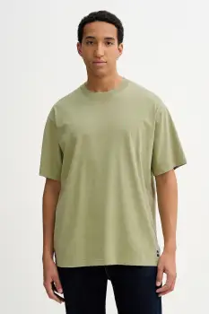 Vans tricou din bumbac culoarea verde, uni, VN000PFJEMZ1 imagine