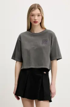 Vans tricou din bumbac femei, culoarea gri, VN000M7ABLK1 imagine