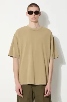 Vans tricou din bumbac Premium Standards Washed SS Tshirt LX barbati, culoarea verde, neted, VN000GVUCUQ1 imagine