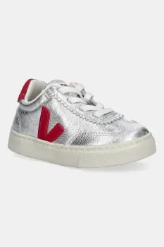 Veja tenisi din piele pentru copii Small Volley culoarea argintiu, SY2021183 imagine