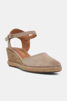 Verbenas espadrile cu wedges pentru femei, din piele intoarsa MALENA SERRAJE/TAN imagine