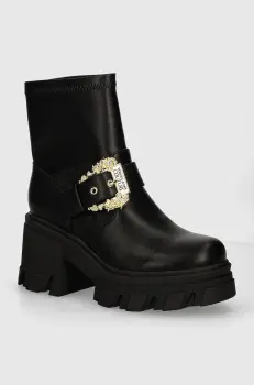 Versace Jeans Couture botine Sophie femei, culoarea negru, cu toc drept, 77VA3S80 71570 899 imagine